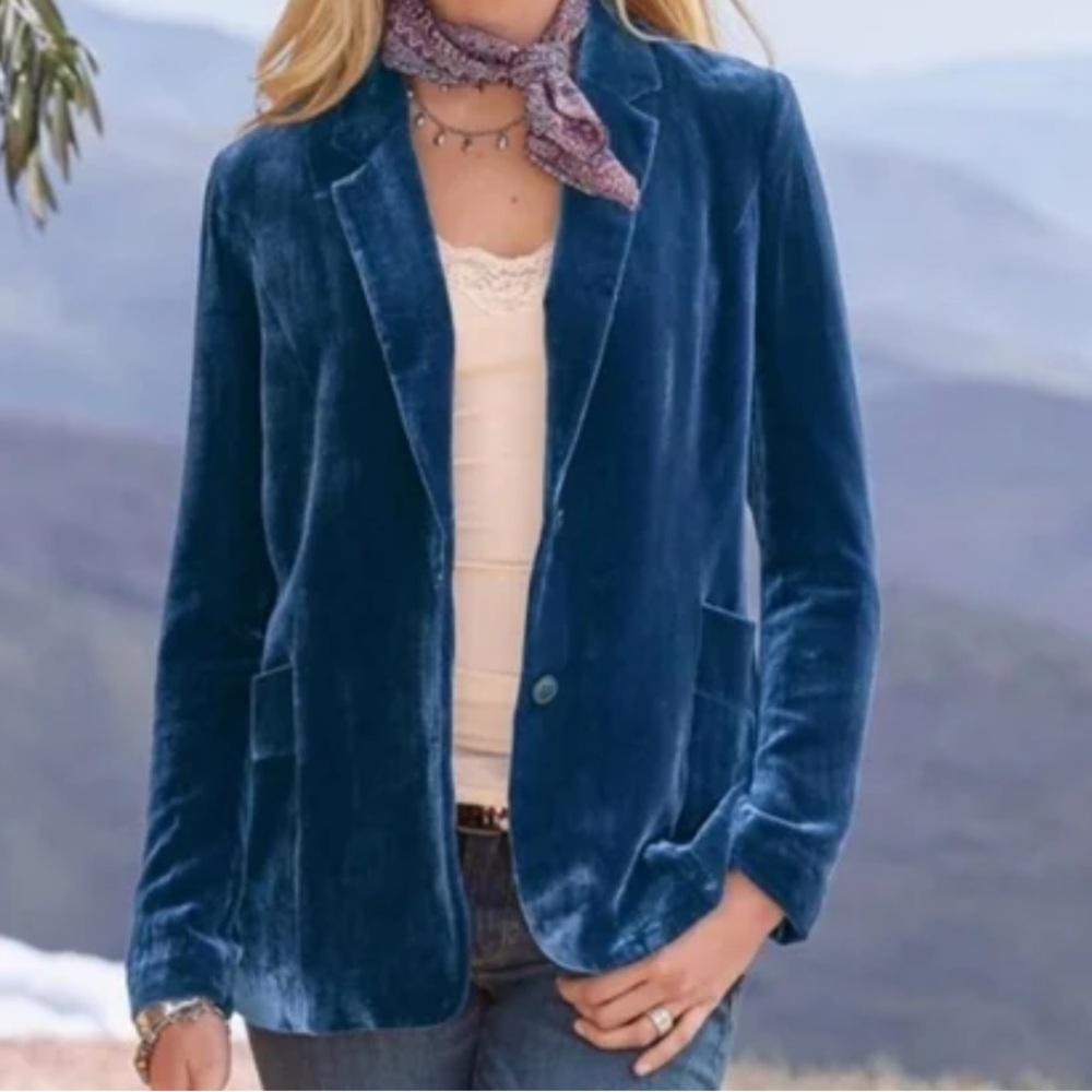 Sundance Blue Velvet Blazer